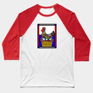 Hen on Cracked Eggs Baseball T-Shirt